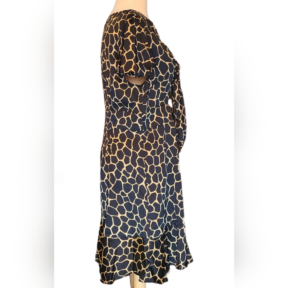 NWT Michael Kors size 12 black/khaki dress - Picture 2 of 10